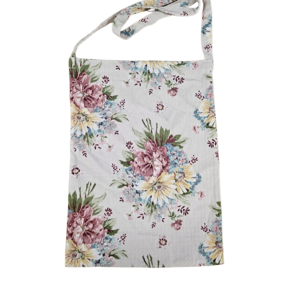 April Cornell Floral Tote Bag Shopping Gardening Sack Market White With Flowers - Picture 5 of 9